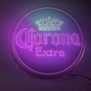 Corona Extra Beer Bottle Cap Wall Light Fiber Optic Gold Blue Vintage 2004 Bar